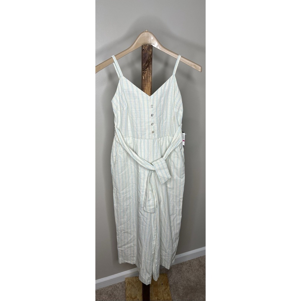 As U Wish Women's Striped Wide Leg Jumpsuit Size XS NWTs